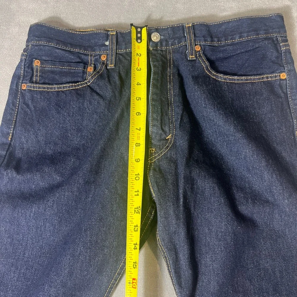 Levis 505 Regular Fit Jeans Mens 36x29 Dark Indigo Blue Straight Leg